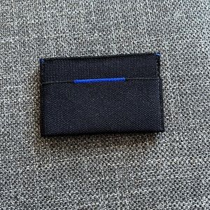 Rothy’s black and blue card case